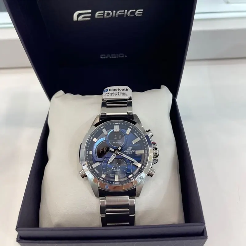 Casio Edifice Men’s Watch Smartphone Link Bluetooth Blue Dial  | ECB-30D-2A